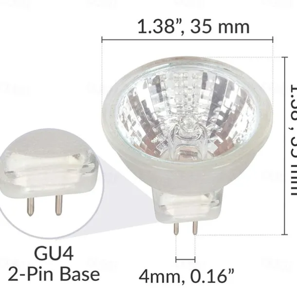 6pcs MR11 Halogen Bulbs 12V 20W Dimmable Spotlight Warm White Light