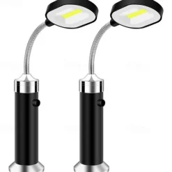 2PCS Multipurpose Magnetic Base LED BBQ Grill Light 360 Adjustable Outdoor Camping For Party BBQ Lights Degree Barbecue Accessories AAA battery powered