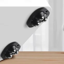 4Pcs Mute Rollers For Furniture Self Adhesive 3 Beads Ball Wheels Universal Pulley 360 Rotating Wheels for Bins Storage Box