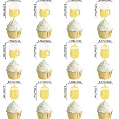 24Pcs Oktoberfest Cupcake Toppers Beer Day Cake Topper Bavarian Festival Cake Picks for Beer Theme Party Supplies Oktoberfest Party Decorations