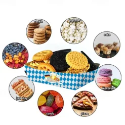 40Pcs Oktoberfest Party Supplies German Party Bavarian Flag 4 Corner Food Boxes Paper German Beer Festival Snack Trays Disposable Food Trays for Beer Festival Party Decorations Supplies Favors