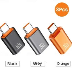 3PCS Olaf 10A OTG USB 3.0 To Type C Adapter TypeC Female to USB Male Converter Fast Charging Data Transfer For Macbook Xiaomi Samsung