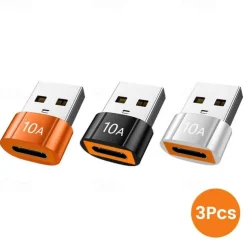 3PCS Olaf 10A OTG USB 3.0 To Type C Adapter TypeC Female to USB Male Converter Fast Charging Data Transfer For Macbook Xiaomi Samsung