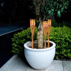 2pcs Outdoor Garden Solar Bamboo Torch Light Landscape Pathway Solar Torch Light Solar Pathway Lawn Lamps Spotligh Party decoration lamp