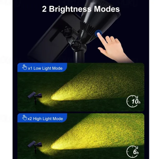 1/2pcs Outdoor Solar Powered Spot Lights Waterproof Bright LED Spotlights Outside Uplighting for Yard Flag Tree Lawn Garden Backyard House Driveway Super Focused Lens Spotlights Warm White