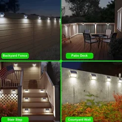 2pcs Outdoor Solar Step Light Stair Night Light Garden Courtyard Waterproof Solar Fence Corner Lighting Decoration Waterproof Stair Light