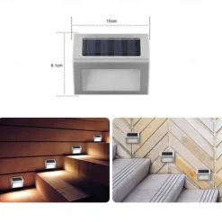 2pcs Outdoor Solar Step Light Stair Night Light Garden Courtyard Waterproof Solar Fence Corner Lighting Decoration Waterproof Stair Light