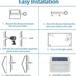 2pcs Outdoor Solar Step Light Stair Night Light Garden Courtyard Waterproof Solar Fence Corner Lighting Decoration Waterproof Stair Light