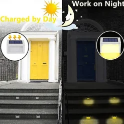 2pcs Outdoor Solar Step Light Stair Night Light Garden Courtyard Waterproof Solar Fence Corner Lighting Decoration Waterproof Stair Light