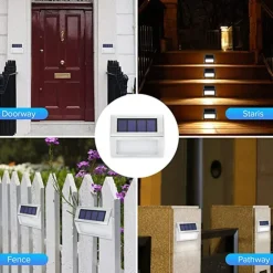 2pcs Outdoor Solar Step Light Stair Night Light Garden Courtyard Waterproof Solar Fence Corner Lighting Decoration Waterproof Stair Light