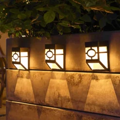 2pcs Outdoor Wall Lights LED Solar Retro Garden Light Waterproof Courtyard Lighting for Garden Balcony Fence Decoration Landscape Street Light