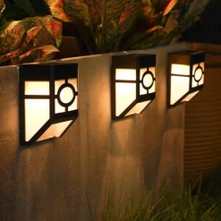 2pcs Outdoor Wall Lights LED Solar Retro Garden Light Waterproof Courtyard Lighting for Garden Balcony Fence Decoration Landscape Street Light