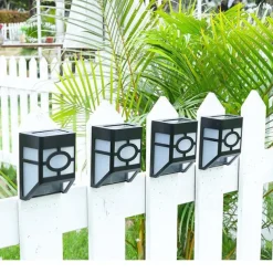 2pcs Outdoor Wall Lights LED Solar Retro Garden Light Waterproof Courtyard Lighting for Garden Balcony Fence Decoration Landscape Street Light