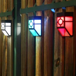 2pcs Outdoor Wall Lights LED Solar Retro Garden Light Waterproof Courtyard Lighting for Garden Balcony Fence Decoration Landscape Street Light