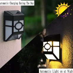 2pcs Outdoor Wall Lights LED Solar Retro Garden Light Waterproof Courtyard Lighting for Garden Balcony Fence Decoration Landscape Street Light