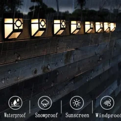 2pcs Outdoor Wall Lights LED Solar Retro Garden Light Waterproof Courtyard Lighting for Garden Balcony Fence Decoration Landscape Street Light