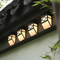 2pcs Outdoor Wall Lights LED Solar Retro Garden Light Waterproof Courtyard Lighting for Garden Balcony Fence Decoration Landscape Street Light