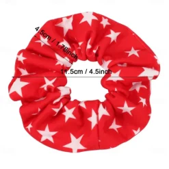4Pcs Patriotic 4th of July Hair Bands American Flag Hair Ties Hair Ropes Independence Day Hair Scrunchies National Day Decorations