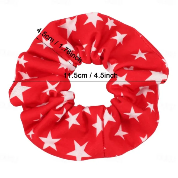 4Pcs Patriotic 4th of July Hair Bands American Flag Hair Ties Hair Ropes Independence Day Hair Scrunchies National Day Decorations