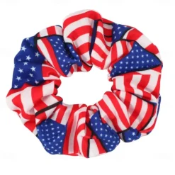 4Pcs Patriotic 4th of July Hair Bands American Flag Hair Ties Hair Ropes Independence Day Hair Scrunchies National Day Decorations