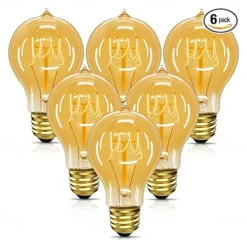 6PCS 1PC Dimmable Edison Bulb E27 220V 40W A19 Retro Ampoule Vintage Incandescent Bulb edison Lamp Filament Light Bulb Decor