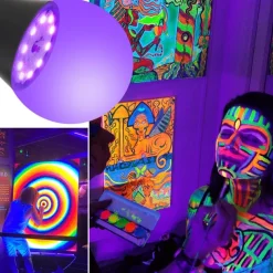 2PCS 1PC LED Black UV Halloween Purple Light Bulb 9.5W Black Bulb Replacement Up to 100W Black light UVA Level 385-400nm A19 Spooky Halloween Atmosphere