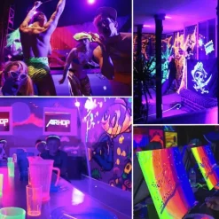 2PCS 1PC LED Black UV Halloween Purple Light Bulb 9.5W Black Bulb Replacement Up to 100W Black light UVA Level 385-400nm A19 Spooky Halloween Atmosphere