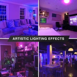 2PCS 1PC LED Black UV Halloween Purple Light Bulb 9.5W Black Bulb Replacement Up to 100W Black light UVA Level 385-400nm A19 Spooky Halloween Atmosphere