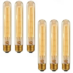 6pcs 4pcs Dimmable Retro Edison Light Bulb E27 220V 40W T185 Filament Incandescent Ampoule Bulbs Vintage Edison Lamp