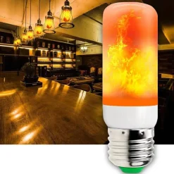 4pcs 1pcs New LED Dynamic Flame Effect Fire Light Bulb E27 LED Corn Bulb Creative Flickering Emulation 5W LED Lamp Light for Halloween