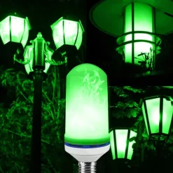 3pcs 2pcs 1pc LED Flame Lantern Decorations E27 4 Modes 96 LEDs Dynamic Flame Blue Light Creative Corn Bulb Flame Simulation Effect Night light for Halloween