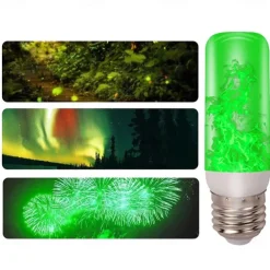 3pcs 2pcs 1pc LED Flame Lantern Decorations E27 4 Modes 96 LEDs Dynamic Flame Blue Light Creative Corn Bulb Flame Simulation Effect Night light for Halloween