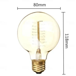 3pcs 2pcs 1pcs Retro Edison Bulb E27 220V 40W Light Bulb G80 Filament Vintage Ampoule Incandescent Spiral Lamp Home Decor