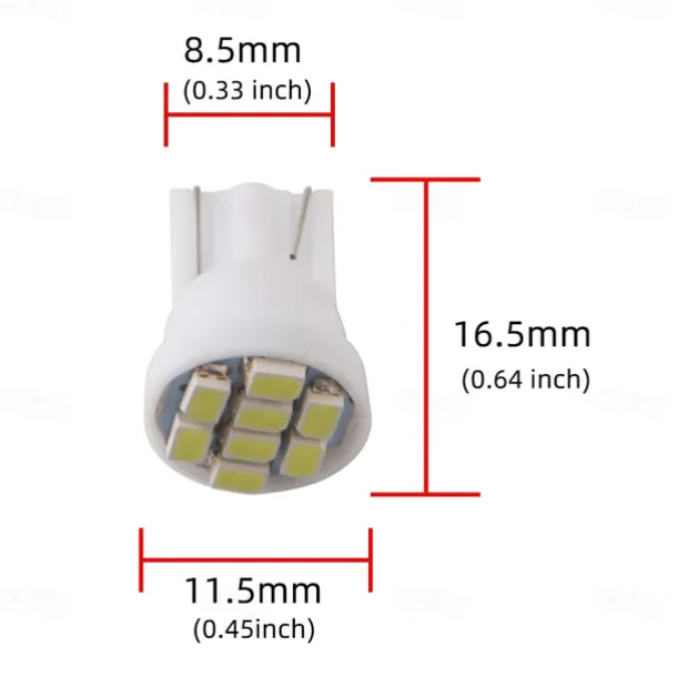 10pcs 4pcs 2pcs 0.8W LED Light Bulb 100lm T10 8 LED Beads SMD 2835 for License Plate Dome Map Light 12V