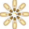 8pcs 6pcs T45 Vintage Edison Incandescent Light Bulb 40W Dimmable Antique Tubular Filament Warm White E26/E27 Amber Lamp for Home Light Fixtures Decorative AC220V AC110V