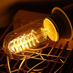 8pcs 6pcs T45 Vintage Edison Incandescent Light Bulb 40W Dimmable Antique Tubular Filament Warm White E26/E27 Amber Lamp for Home Light Fixtures Decorative AC220V AC110V