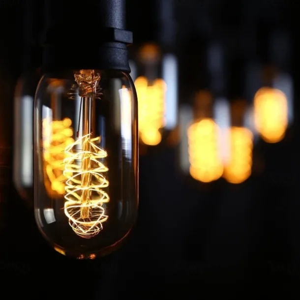 8pcs 6pcs T45 Vintage Edison Incandescent Light Bulb 40W Dimmable Antique Tubular Filament Warm White E26/E27 Amber Lamp for Home Light Fixtures Decorative AC220V AC110V