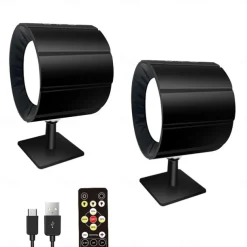 1/2pcs Picture Light LED Wall Mounted Lights with Remote, Sensor Puck Lamp Rechargeable Battery Operated, Tri-Color Dimmable Magnetic 360° Rotation Cordless Light for Bedroom Bedside