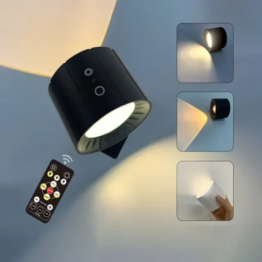 1/2pcs Picture Light LED Wall Mounted Lights with Remote, Sensor Puck Lamp Rechargeable Battery Operated, Tri-Color Dimmable Magnetic 360° Rotation Cordless Light for Bedroom Bedside