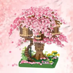 2028PCS Pink Sakura Tree House Building Blocks - Cherry Blossom DIYToys for Kids - Perfect Gift ldea! (Not Sets)