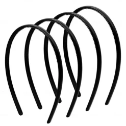 4PCS Plastic Thin Skinny Headbands - Headbands for Women - Plain Headband for Girls DIY - Hair Bands Teeth Comb Headbands Halloween Comb - Black