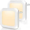 2pcs Plug In Night Light Twilight Sensor Dimmable Warmwhite Wireless Cabinet Light EU US UK for Kids Bedroom Auto Dusk to Dawn Sensor LED Night Lamp