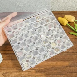 1PCS Portable Transparent Jewelry Box Earrings Necklace Earring Plate Color Storage Box Small And Exquisite Earrings Anti Oxidation Box