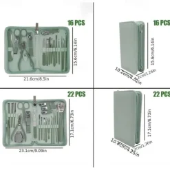 22pcs Professional Nail Clippers Pedicure Kit Stainless Steel Toenails Nail Files Ear Spoon, Grooming Kit For Travel