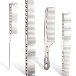 4pcs Professional Stainless Steel Comb Space Aluminum Comb For All Hair Types Hair Styling Comb Fine Cutting Comb Rat Tail Comb Detangling Comb