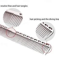 4pcs Professional Stainless Steel Comb Space Aluminum Comb For All Hair Types Hair Styling Comb Fine Cutting Comb Rat Tail Comb Detangling Comb