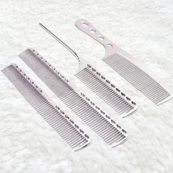 4pcs Professional Stainless Steel Comb Space Aluminum Comb For All Hair Types Hair Styling Comb Fine Cutting Comb Rat Tail Comb Detangling Comb