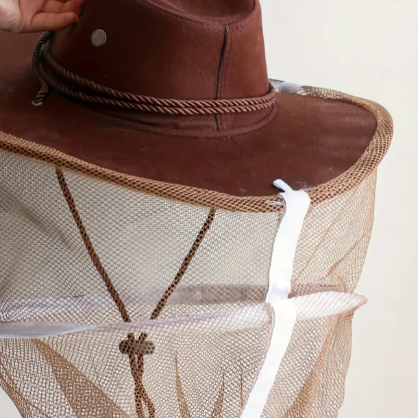 1pcs Protective Cowboy Beekeeper Hat Cowboy Beekeeper Hats with Veil - Durable, Breathable & Protective Gear for Outdoor Activities