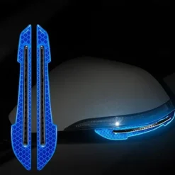 2pcs Reflective Car Stickers Rearview Mirror Reflective Protection Stickers Decals Safety Warning Anti-collision Universal Car Exterior Accessories