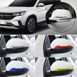 2pcs Reflective Car Stickers Rearview Mirror Reflective Protection Stickers Decals Safety Warning Anti-collision Universal Car Exterior Accessories